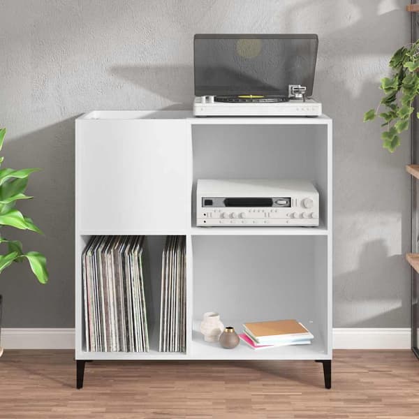 Stereobänk vit 84,5x38x89 cm konstruerat trä