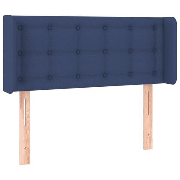Sänggavel LED blå 93x16x78/88 cm tyg