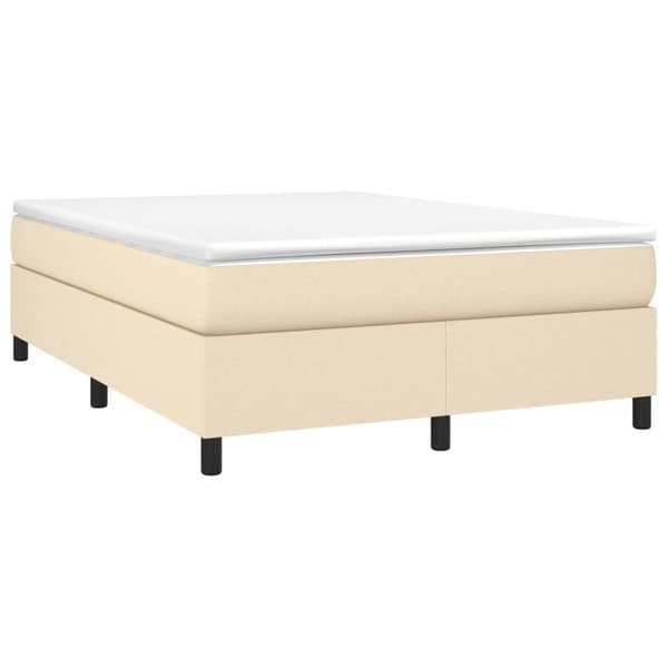 Boxspring-sängram gräddvit 140x200 cm tyg