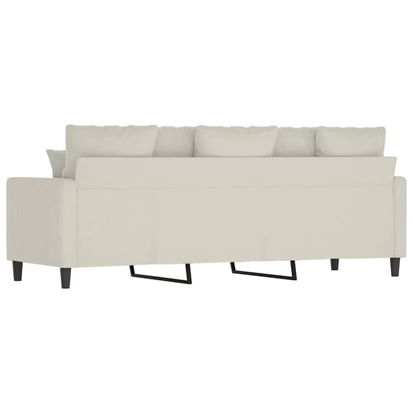 3-sitssoffa gräddvit 180 cm sammet