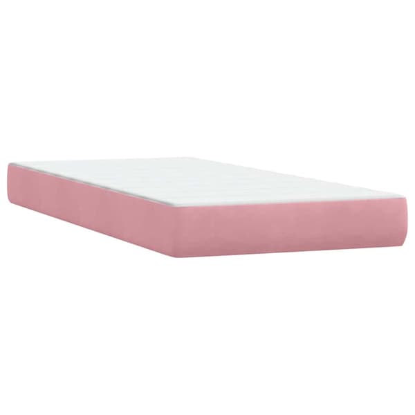 Ramsäng med madrass rosa 80x220 cm sammet