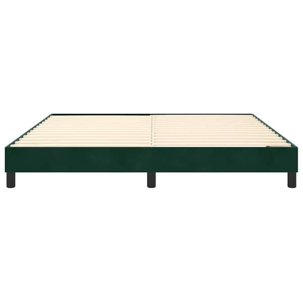 Boxspring-sängram mörkgrön 160x200 cm sammet