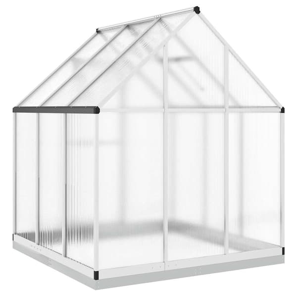 Växthus med ram silver 169x169x202 cm aluminium