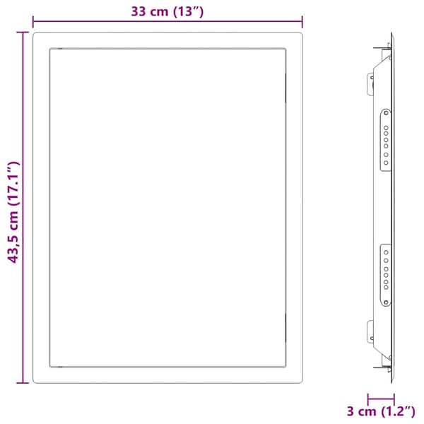 Åtkomstpanel Vit 43,5 x 33 x 3 cm Stål