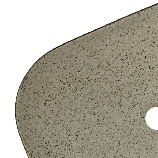 Handfat grå och svart rektangulär 48x37,5x13,5 cm keramik