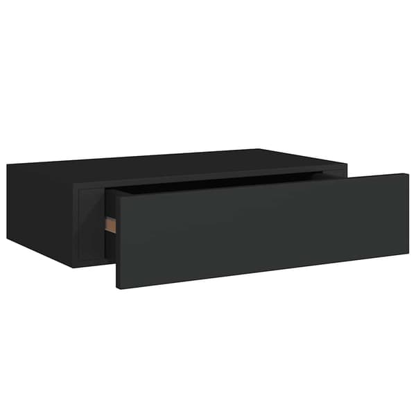 Väggmonterad låda svart 40x23,5x10 cm MDF