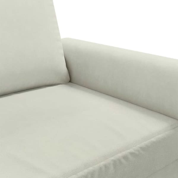 3-sitssoffa gräddvit 180 cm sammet