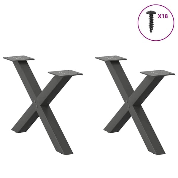 Soffbordsben X-formade 2 st antracit 60x(30-31) cm stål