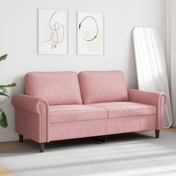 Soffa 2-sits rosa 140 cm sammet