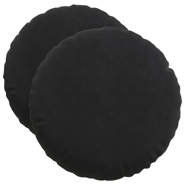 Sittkuddar 2 pcs Svart Ø50 x 19 cm Sammet