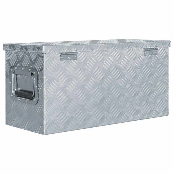 Förvaringslåda aluminium 61,5x26,5x30 cm silver