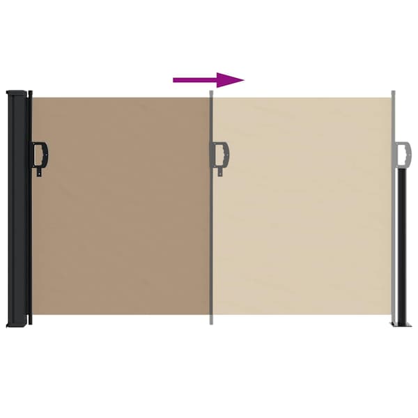 Infällbar sidomarkis taupe 120x600 cm