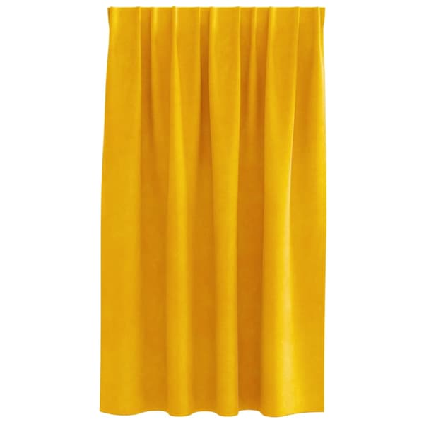 Mörkläggningsgardiner 2 st Senapsgul 140 x 140 cm Sammet