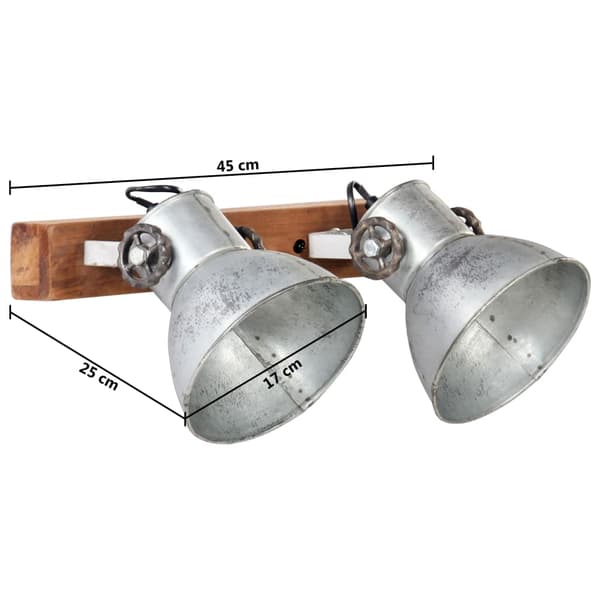 Industriell vägglampa silver 45x25 cm E27