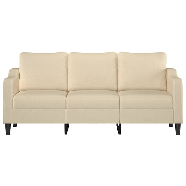 3-sitssoffa gräddvit 180 cm tyg