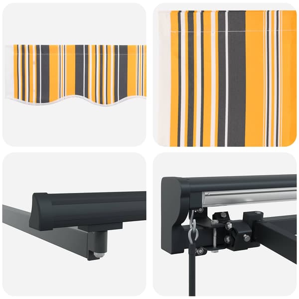 Markisram Gul och Grå 400 × 300 cm Polyester med PU-beläggning