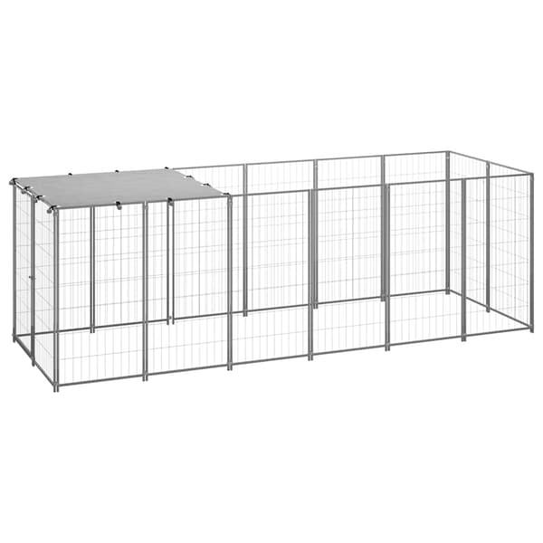 Hundgård silver 330x110x110 cm stål