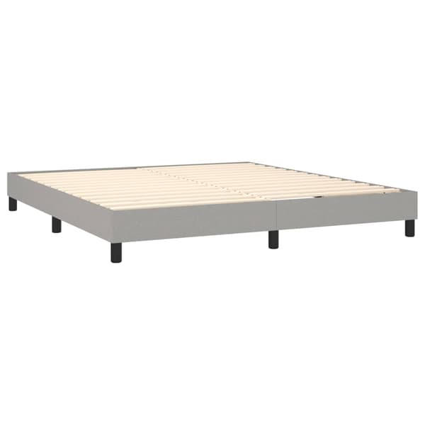 Boxspring-sängram ljusgrå 180x200 cm tyg