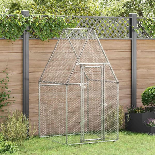 Hönsbur silver 100x100x190 cm galvaniserat stål