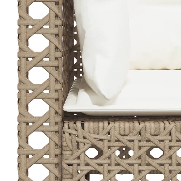Trädgårdssoffa 3-sits med dynor konstrotting beige