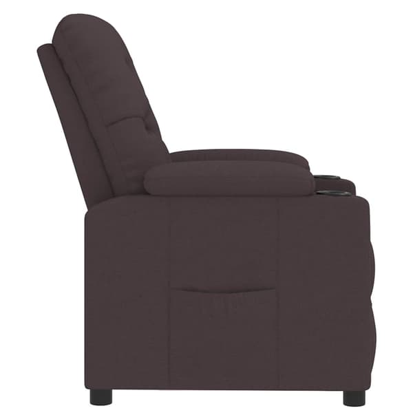 Reclinerfåtölj mörkbrun tyg