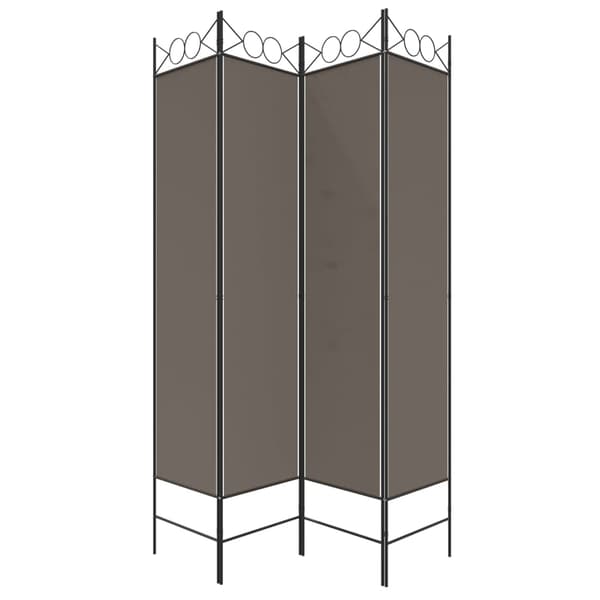 Rumsavdelare 4 paneler antracit 160x200 cm tyg