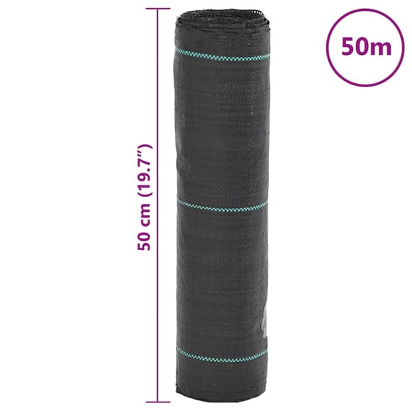Ogräsmembran svart 0,5x50 m PP