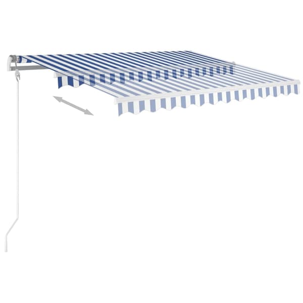 Automatisk markis 300x250 cm blå och vit