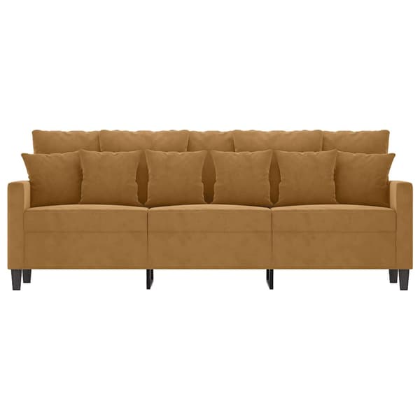 3-sitssoffa brun 180 cm sammet