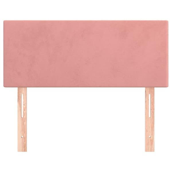 Sänggavel rosa 100 x 5 x 78/88 cm sammet