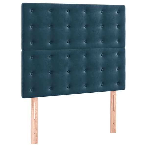 Ramsäng med madrass mörkblå 100x200 cm sammet