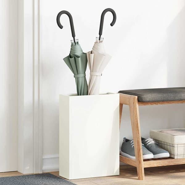 Regn Paraplyställ Vit 28 x 12 x 41 cm Stål