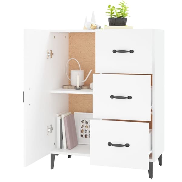 Skåp vit 69,5x34x90 cm konstruerat trä