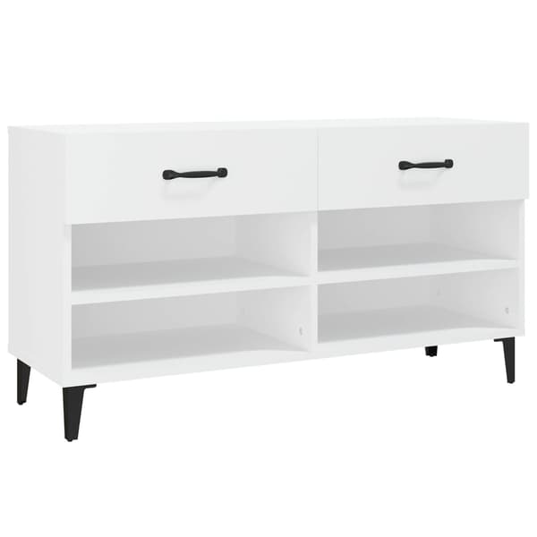 Skoskåp vit 102x35x55 cm konstruerat trä