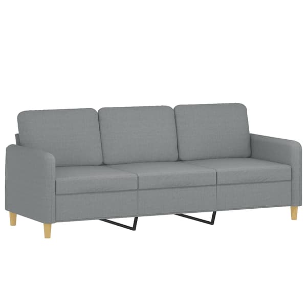 Soffgrupp med kuddar 3 delar ljusgrå tyg