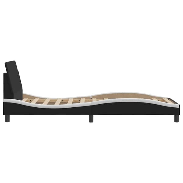 Bed Frame "Dover" Black&White 90x200 cm Faux Leather