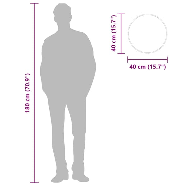 Väggspegel svart Ø 40 cm rund
