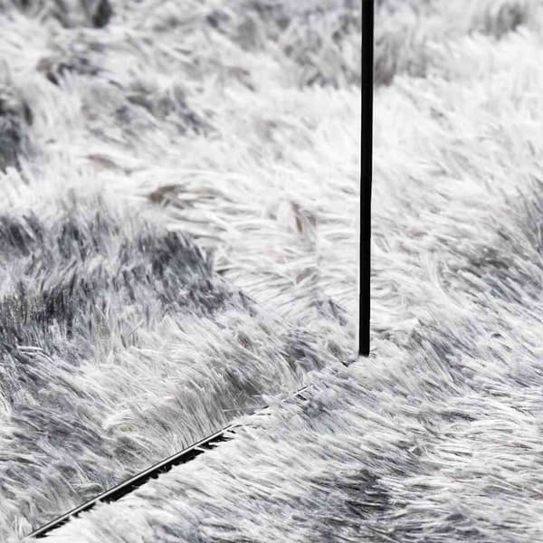 Ryamatta med lång lugg NAVARRA silvergrå 160x230 cm polyester