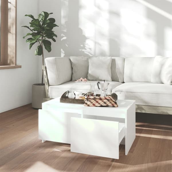 Soffbord vit 90x50x41,5 cm konstruerat trä