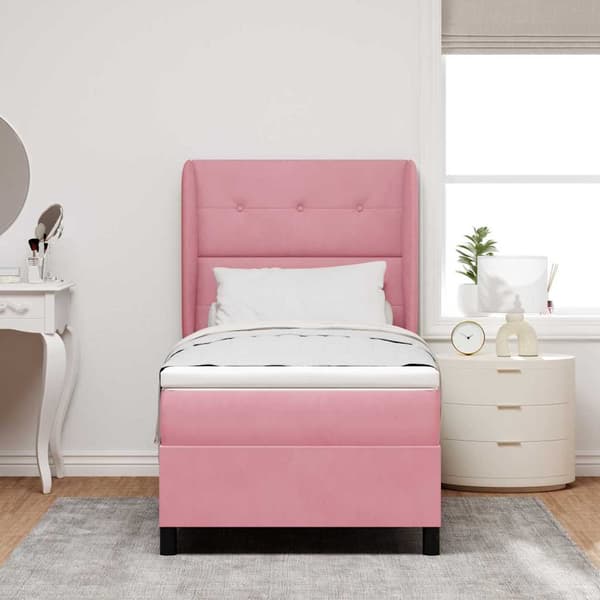 Bäddfjäder med madrass Rosa 200 x 90 cm Polyester