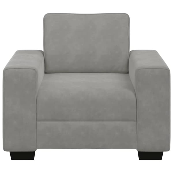 Soffstol ljusgrå 100x77x82 cm sammet