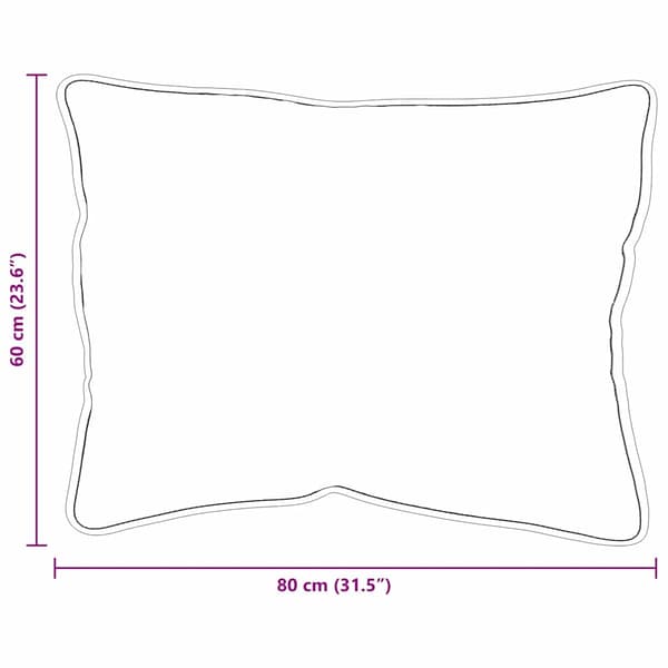 Kudde med kudde 2 pcs Vit 80 x 60 x 20 cm Bomull och Polyester