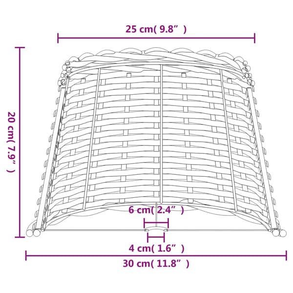 Lampskärm vit Ø30x20 cm korgmaterial