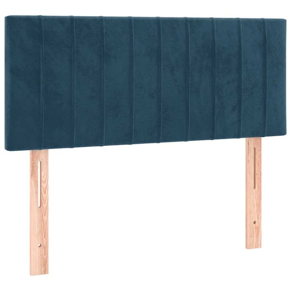 Ramsäng med madrass mörkblå 120x190 cm sammet