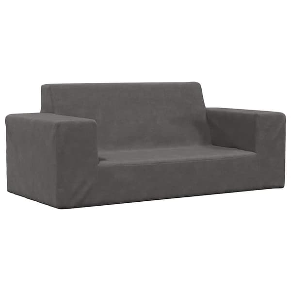 Barnsoffa 2-sits antracit mjuk plysch