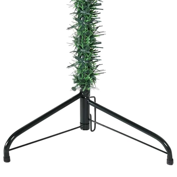 Smal halv plastgran med stativ grön 180 cm