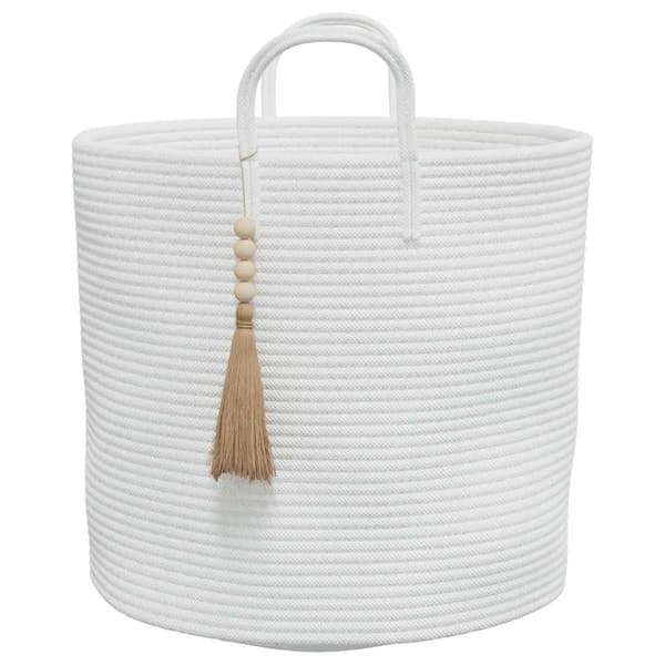 Förvaringskorg vit Ø40x35 cm bomull