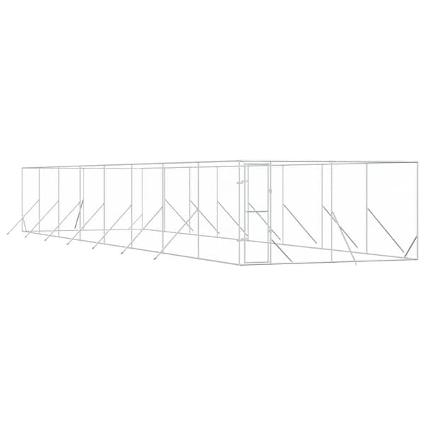 Hundgård för utomhusbruk silver 4x16x2 m galvaniserat stål