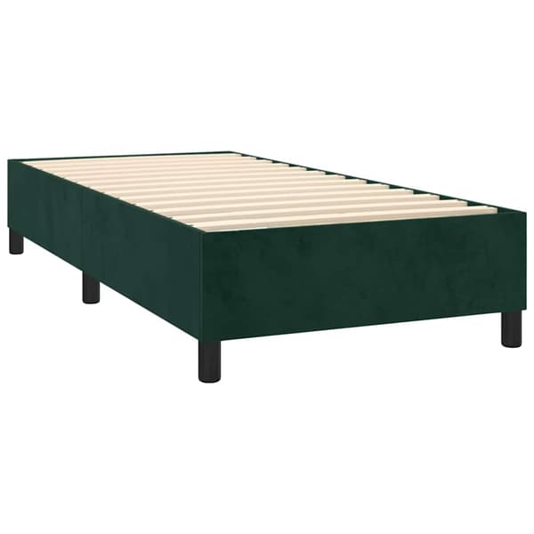 Ramsäng med madrass mörkgrön 80x200 cm sammet