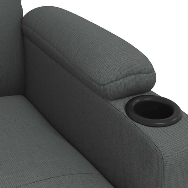 Massagefåtölj mörkgrå tyg